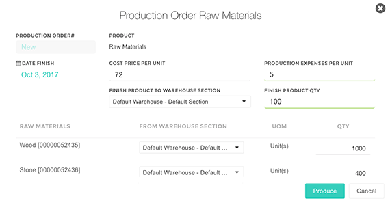 Raw material management