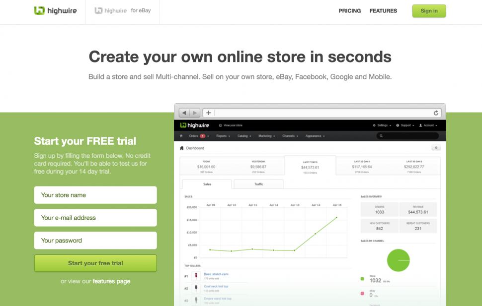 Highwire - eCommerce website store builder