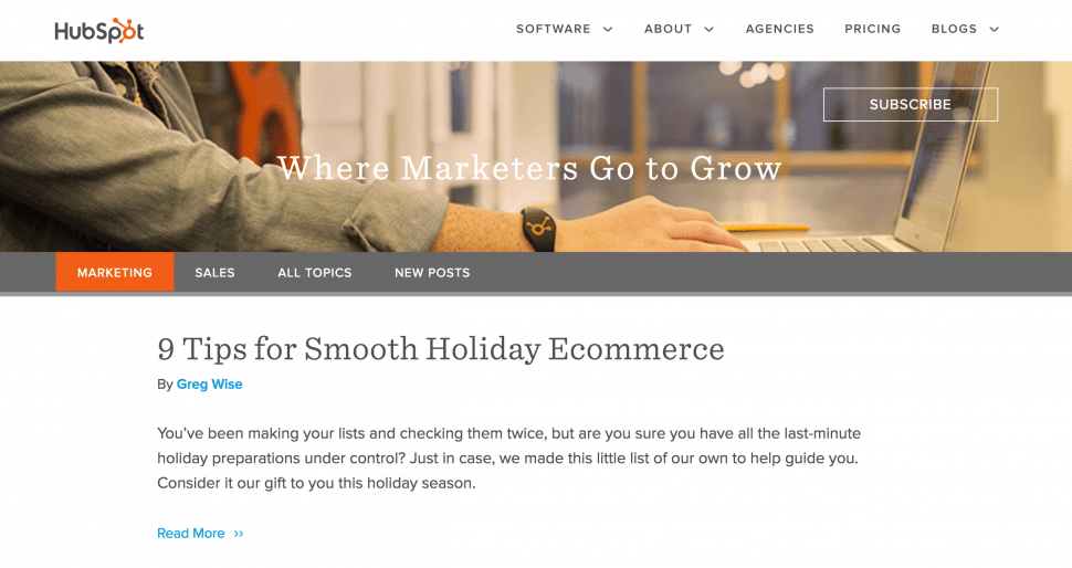 hubspot eCommerce blog