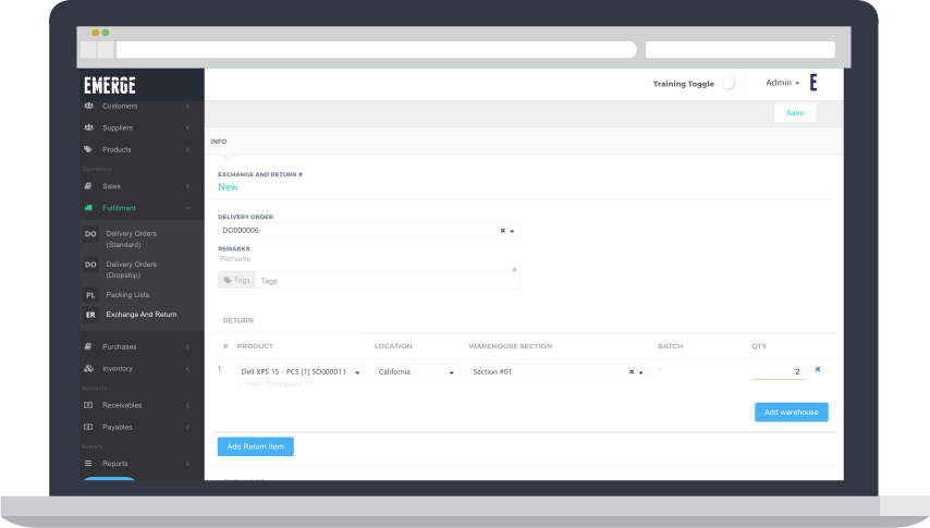 inventory monitoring system - exchanges