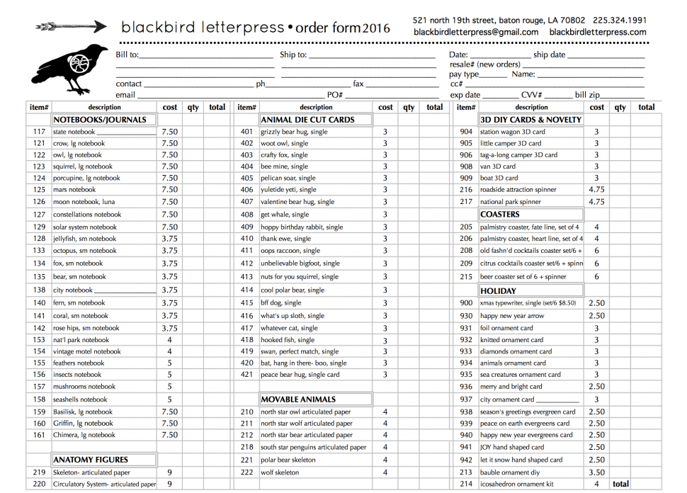 Wholesale Order Form Template - Example