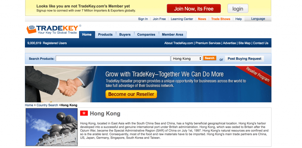 TradeKey - B2B sites in Hongkong